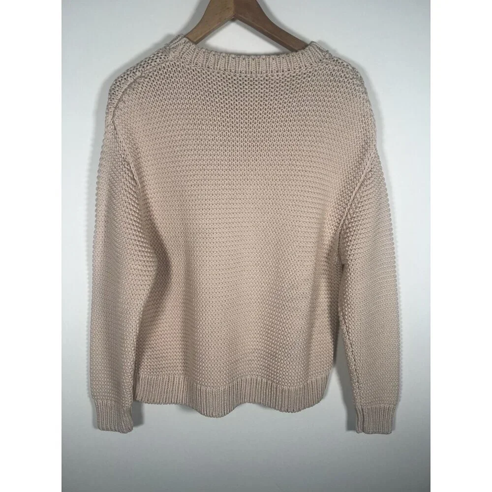 Stella McCartney pinkish tan fisherman chunky minimalist 100% silk sweater 38/M